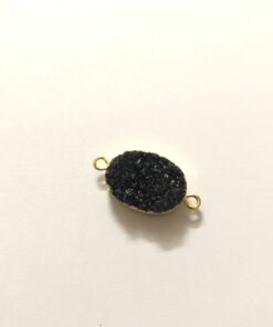 10x16mm black druzy oval