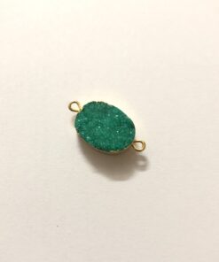 10x16mm green druzy oval