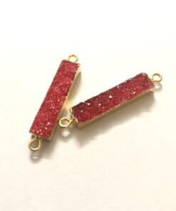 10x40mm red druzy rectangle