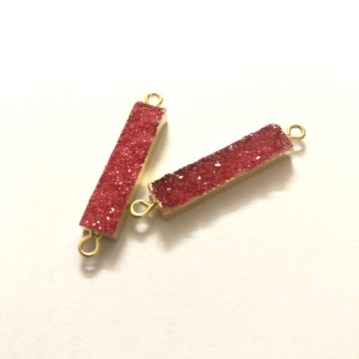 10x40mm red druzy rectangle