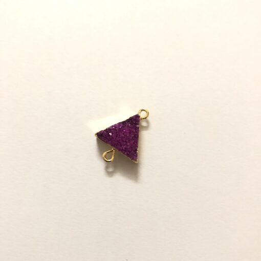 12mm dark pink druzy triangle