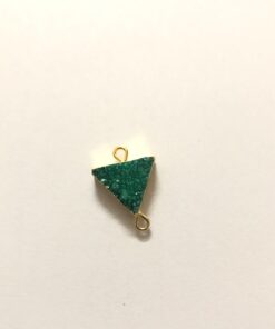 12mm green druzy triangle