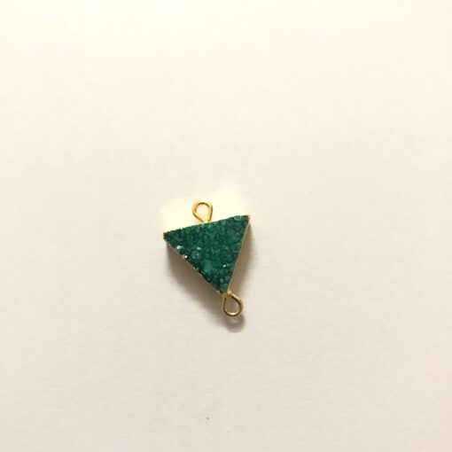 12mm green druzy triangle