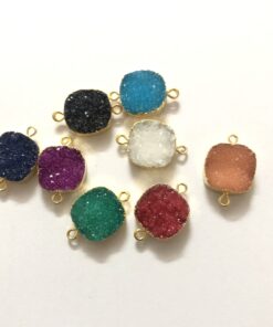 14mm multi color druzy cushion
