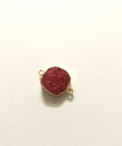 14mm red druzy cushion