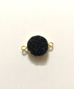14mm black druzy round