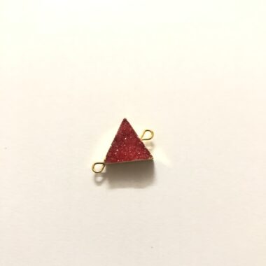 14mm red druzy triangle