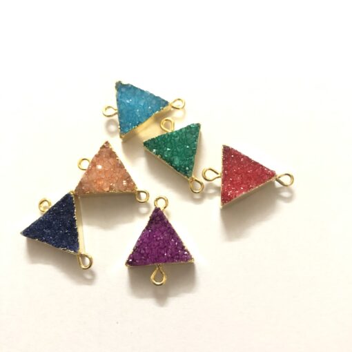 16mm multi color druzy triangle