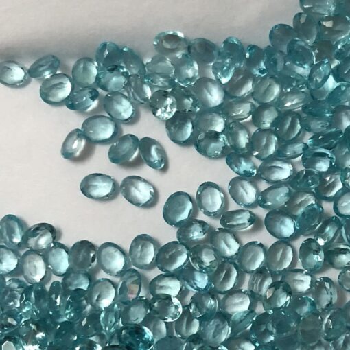 3x4mm Natural Blue Apatite Faceted Oval Cut Gemstone