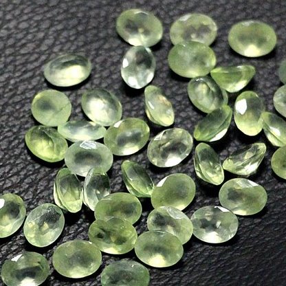 3x4mm Natural Prehnite Faceted Oval Cut Gemstone
