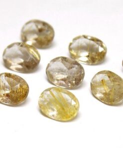 3x4mm Natural Golden Rutile Faceted Oval Cut Gemstone