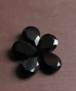 3x4mm Natural Black Onyx Faceted Pear Cut Gemstone
