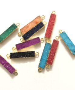 5x25mm multi color druzy rectangle