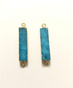 5x25mm sky blue druzy rectangle
