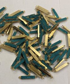 5x30mm blue druzy rectangle