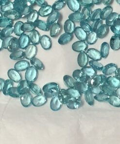 3x5mm Natural Blue Apatite Faceted Oval Cut Gemstone