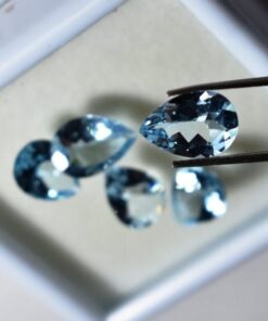 3x5mm Natural Sky Blue Topaz Faceted Pear Cut Gemstone