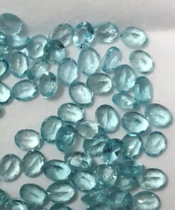 4x5mm Natural Blue Apatite Faceted Oval Cut Gemstone