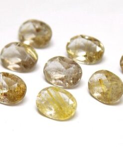 4x6mm Natural Golden Rutile Faceted Oval Cut Gemstone