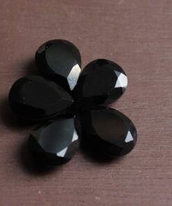 4x5mm Natural Black Spinel Faceted Pear Cut Gemstone