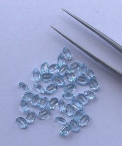 4x6mm Natural Sky Blue Topaz Oval Cut Gemstone