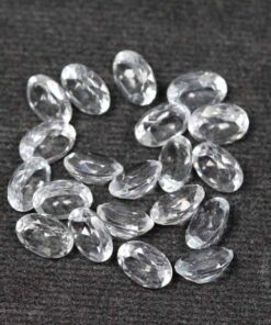 4x6mm Natural White Topaz Faceted Oval Cut Gemstone