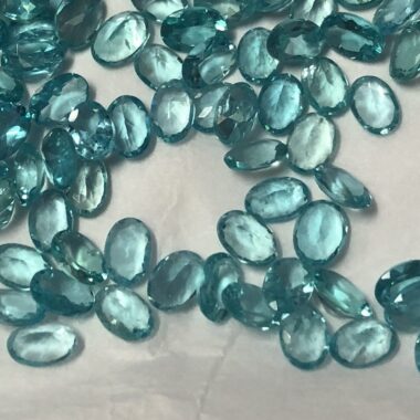 4x6mm Natural Blue Apatite Faceted Oval Cut Gemstone