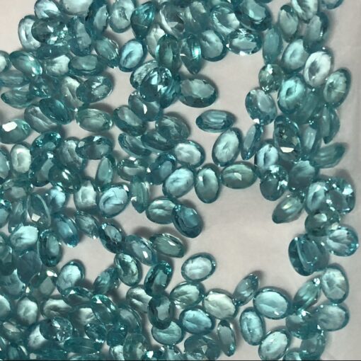 8x6mm Natural Blue Apatite Faceted Oval Cut Gemstone
