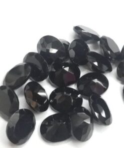 8x6mm Natural Black Spinel Faceted Oval Cut Gemstone