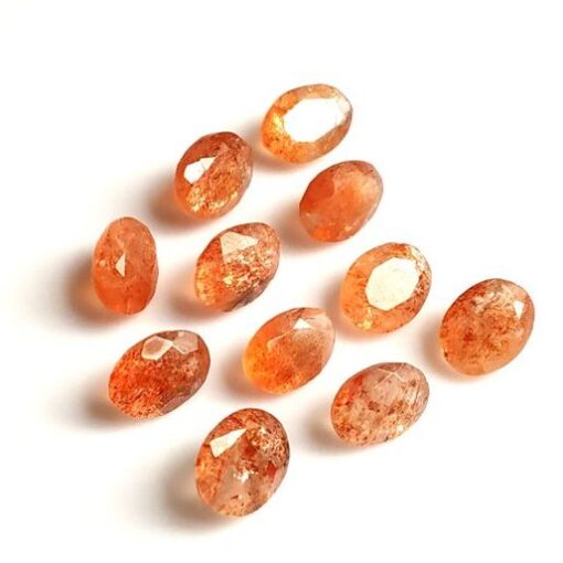 8x6mm Natural Sunstone Oval Faceted Cut Gemstone