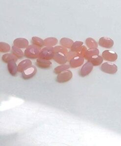 8x6mm Natural Pink Opal Faceted Oval Cut Gemstone