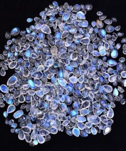 8x6mm Natural Rainbow Moonstone Faceted Pear Cut Gemstone