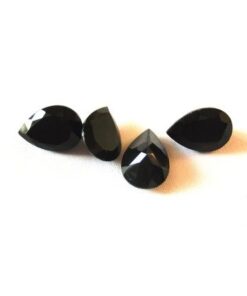 8x6mm Natural Black Onyx Faceted Pear Cut Gemstone