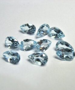 8x6mm Natural Sky Blue Topaz Faceted Pear Cut Gemstone