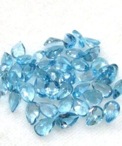 8x6mm Natural Swiss Blue Topaz Faceted Pear Cut Gemstone