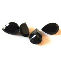 8x6mm Natural Black Spinel Faceted Pear Cut Gemstone