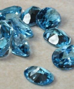 5x7mm Natural Swiss Blue Topaz Faceted Oval Cut Gemstone