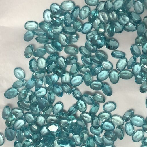 5x7mm Natural Blue Apatite Faceted Oval Cut Gemstone
