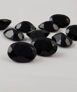 5x7mm Natural Black Spinel Faceted Oval Cut Gemstone