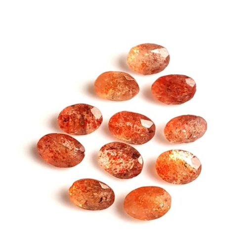 5x7mm Natural Sunstone Oval Faceted Cut Gemstone