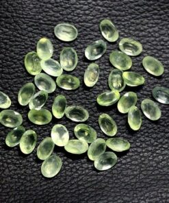5x7mm Natural Prehnite Faceted Oval Cut Gemstone