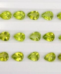 5x7mm Natural Peridot Faceted Pear Cut Gemstone