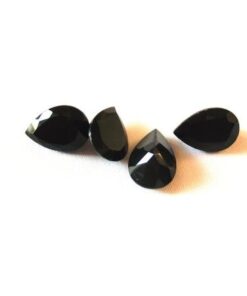 5x7mm Natural Black Onyx Faceted Pear Cut Gemstone