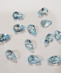 5x7mm Natural Sky Blue Topaz Faceted Pear Cut Gemstone
