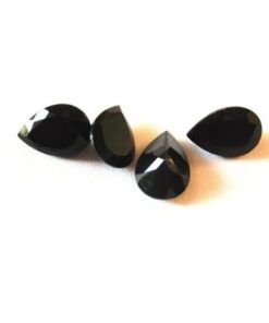 5x7mm Natural Black Spinel Faceted Pear Cut Gemstone