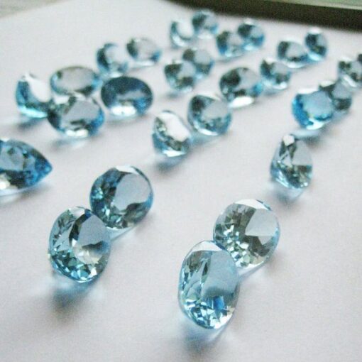 9x7mm Natural Sky Blue Topaz Faceted Oval Cut Gemstone
