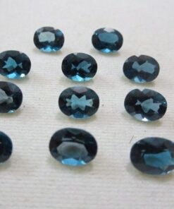 9X7mm Natural London Blue Topaz Faceted Oval Cut Gemstone