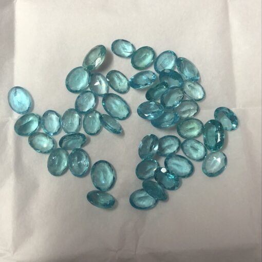 9x7mm Natural Blue Apatite Faceted Oval Cut Gemstone