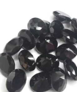 9x7mm Natural Black Spinel Faceted Oval Cut Gemstone