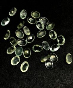 9x7mm Natural Prehnite Faceted Oval Cut Gemstone